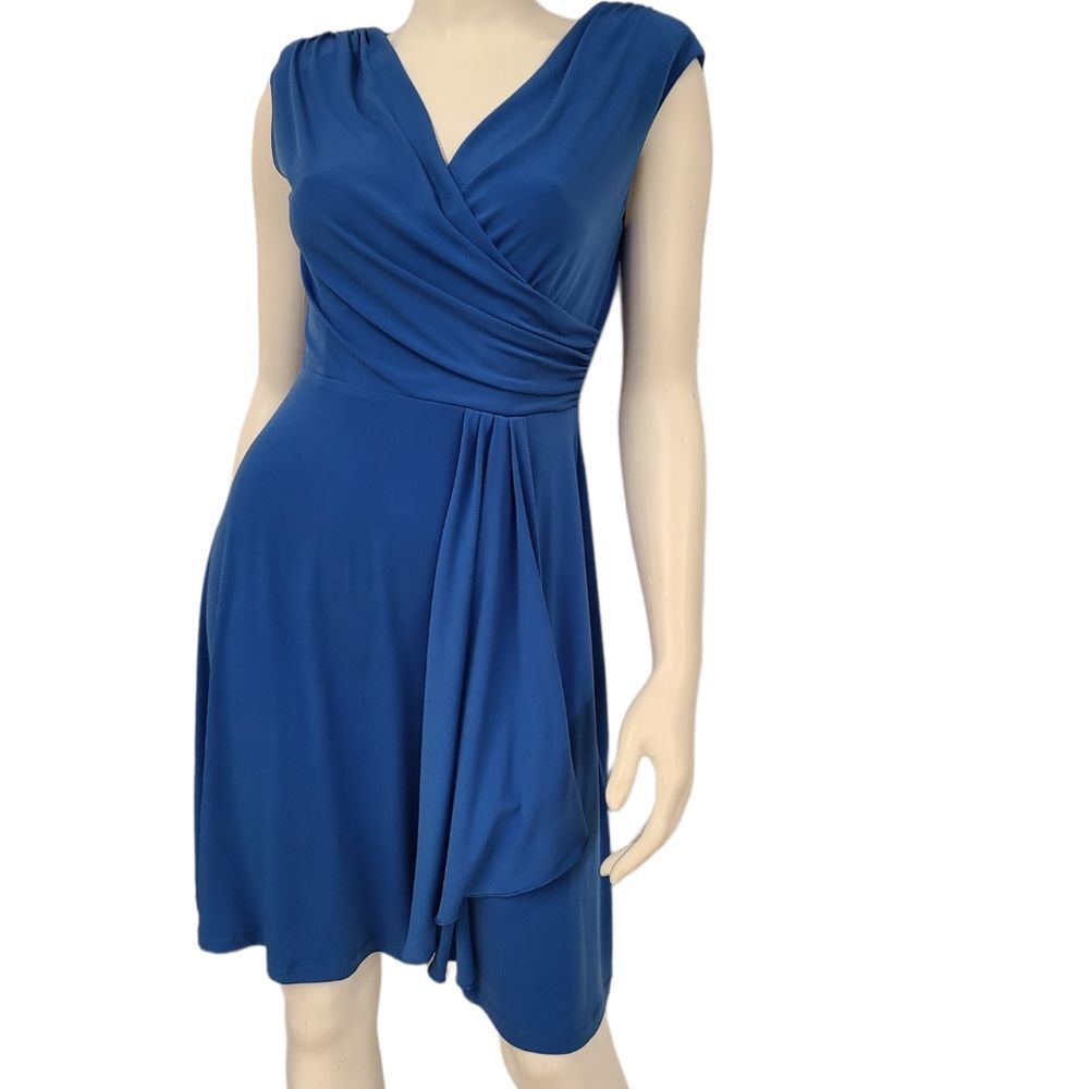 LYX Blue Faux Wrap Dress size MP - Picture 5 of 8